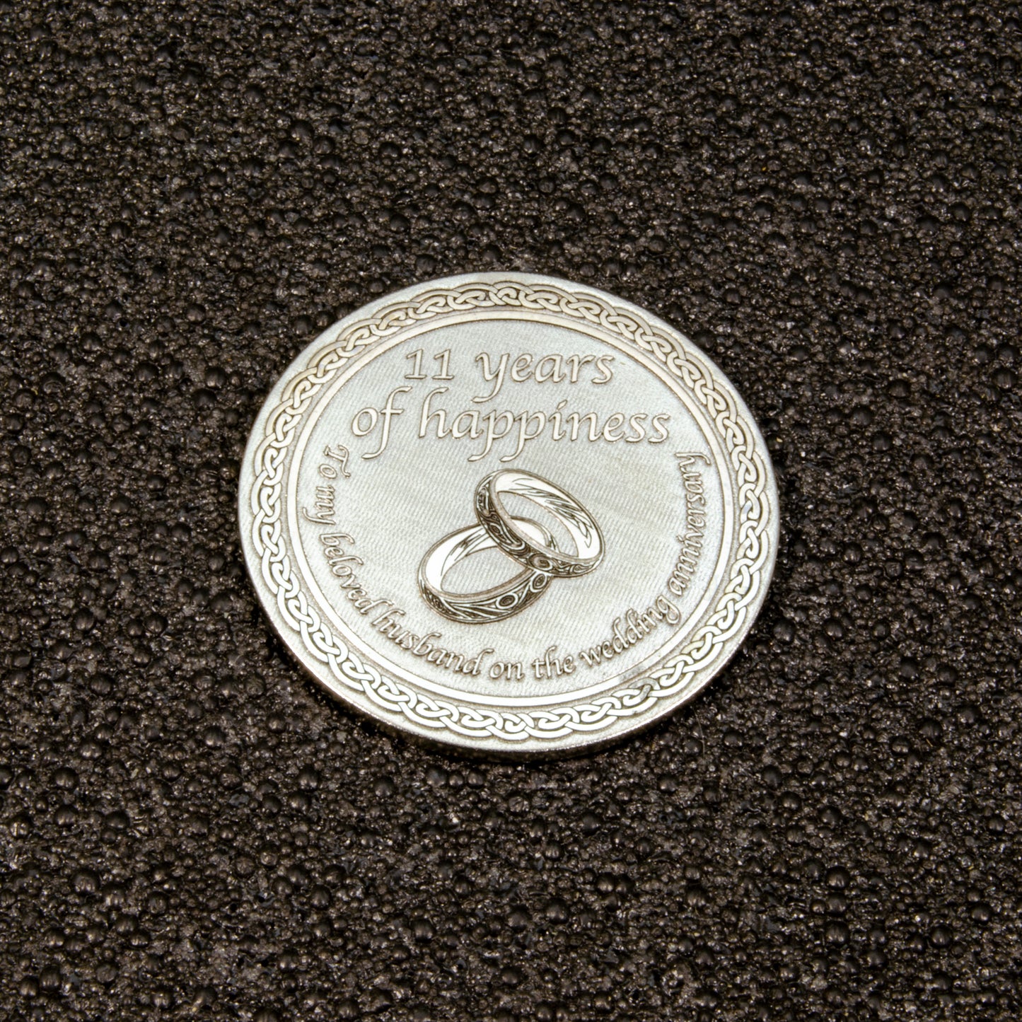 Personalized Steel Anniversary Coin for Husband — 11th Wedding Anniversary Gift