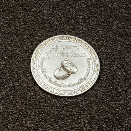 Personalized Steel Anniversary Coin for Husband — 11th Wedding Anniversary Gift