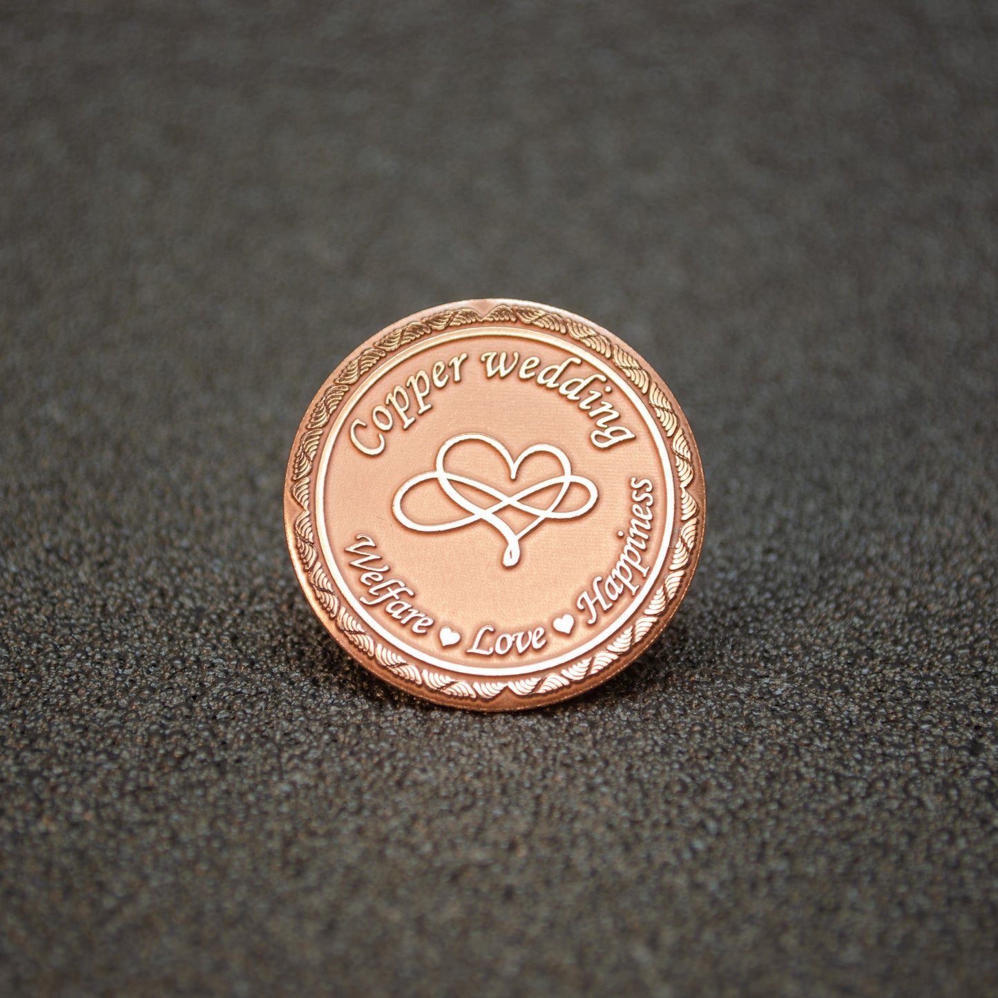 Copper Wedding 7th Anniversary Coin with Personalization – Engraved Gift Coin