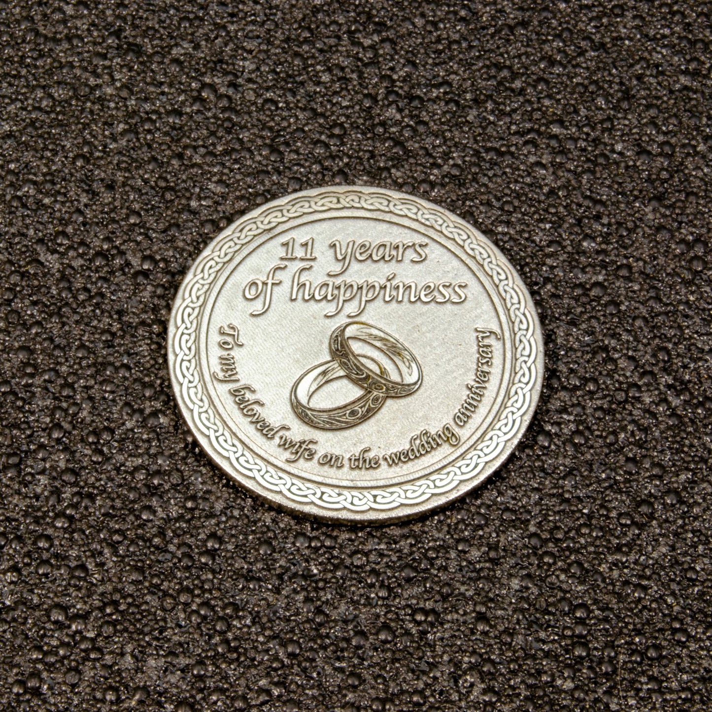 Personalized Steel Anniversary Coin for Wife — 11th Wedding Anniversary Gift