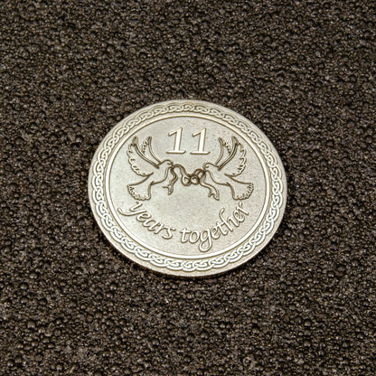 Personalized Steel Coin "11 Years Together" – Wedding Anniversary Gift for 11th Steel Anniversary