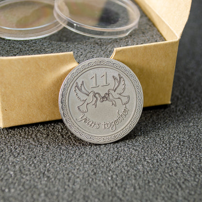 Personalized Steel Coin "11 Years Together" – Wedding Anniversary Gift for 11th Steel Anniversary