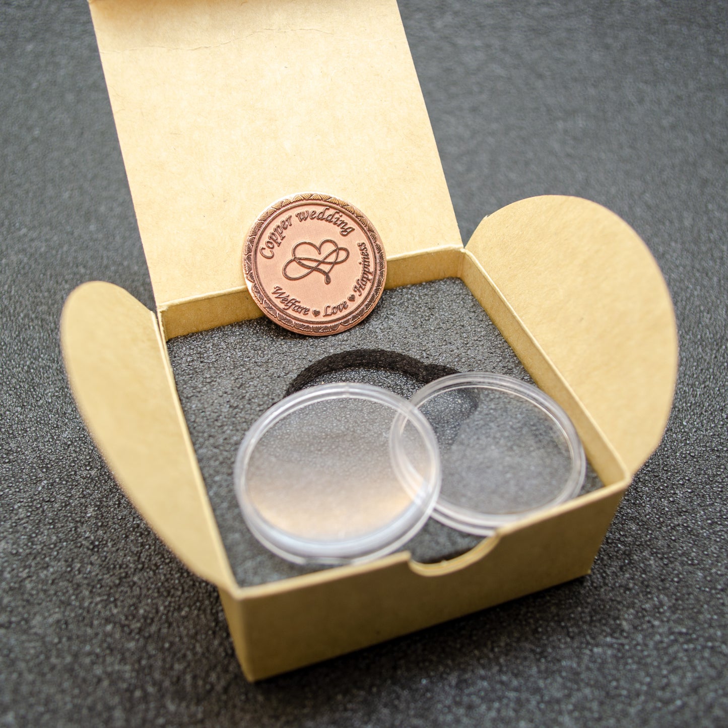 Copper Wedding 7th Anniversary Coin with Personalization – Engraved Gift Coin