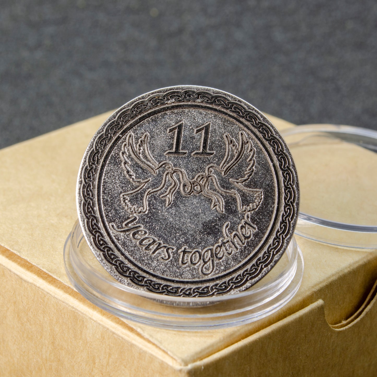 Personalized Steel Coin "11 Years Together" – Wedding Anniversary Gift for 11th Steel Anniversary