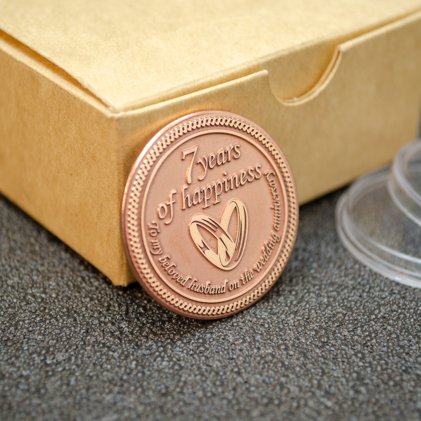 Copper Coin "7 Years of Happiness" — Anniversary Gift for Husband