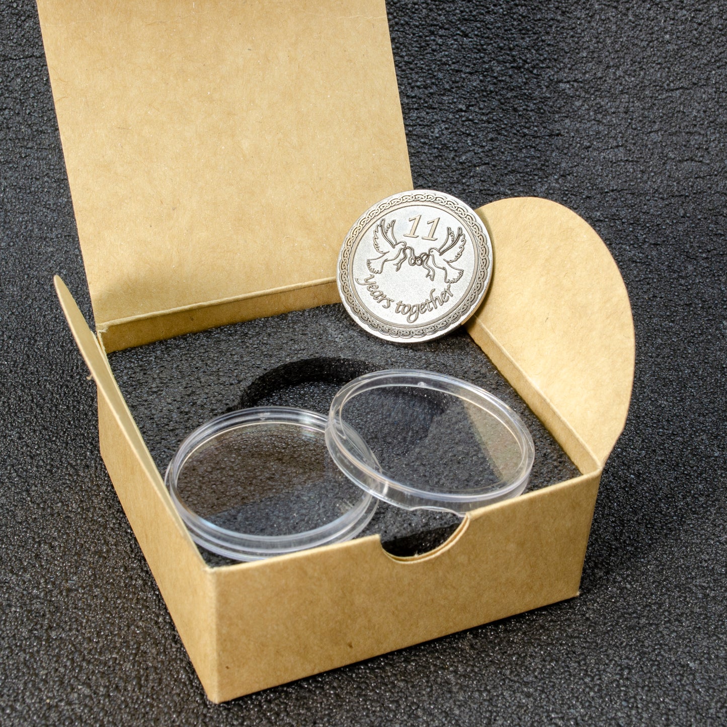 Personalized Steel Coin "11 Years Together" – Wedding Anniversary Gift for 11th Steel Anniversary