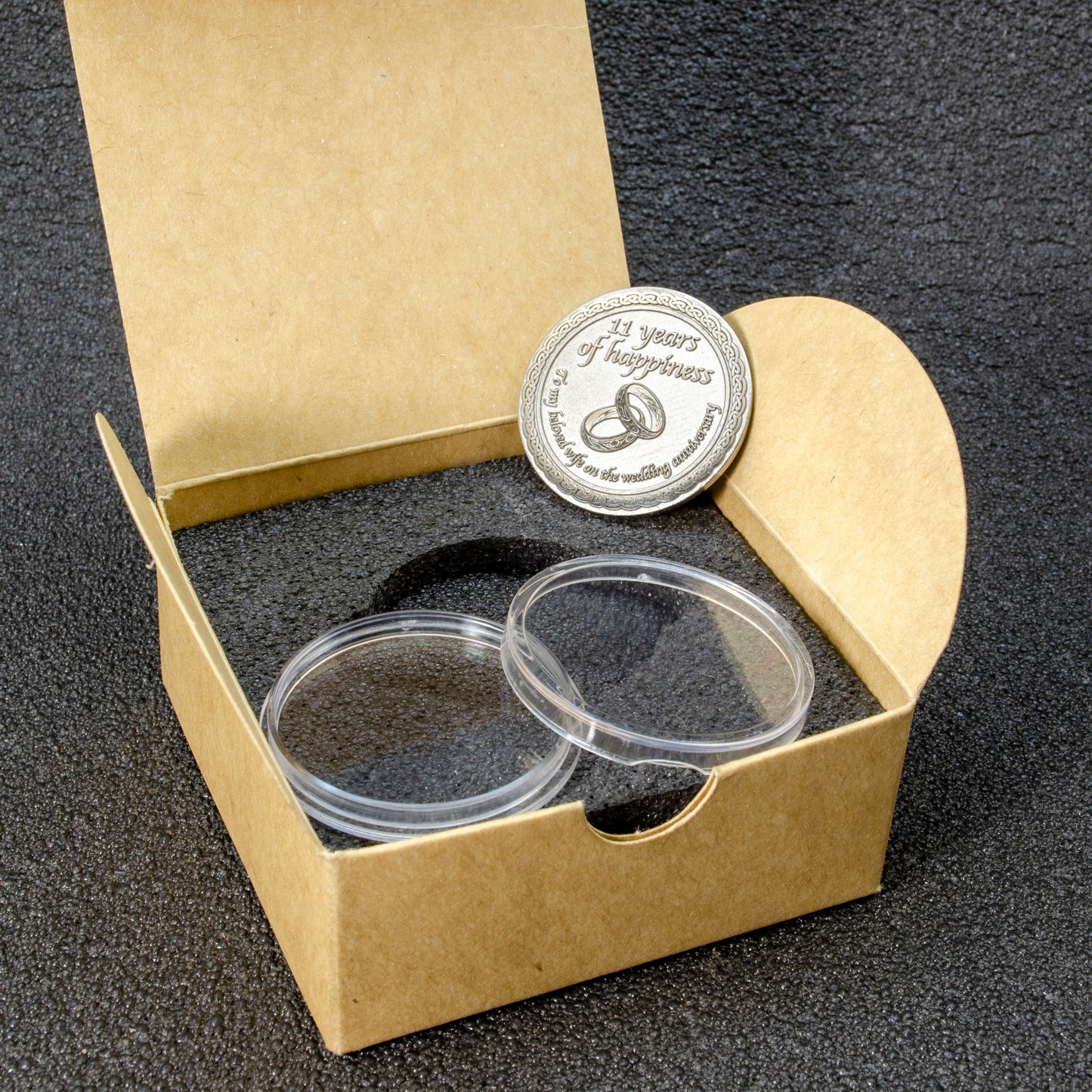 Personalized Steel Anniversary Coin for Wife — 11th Wedding Anniversary Gift