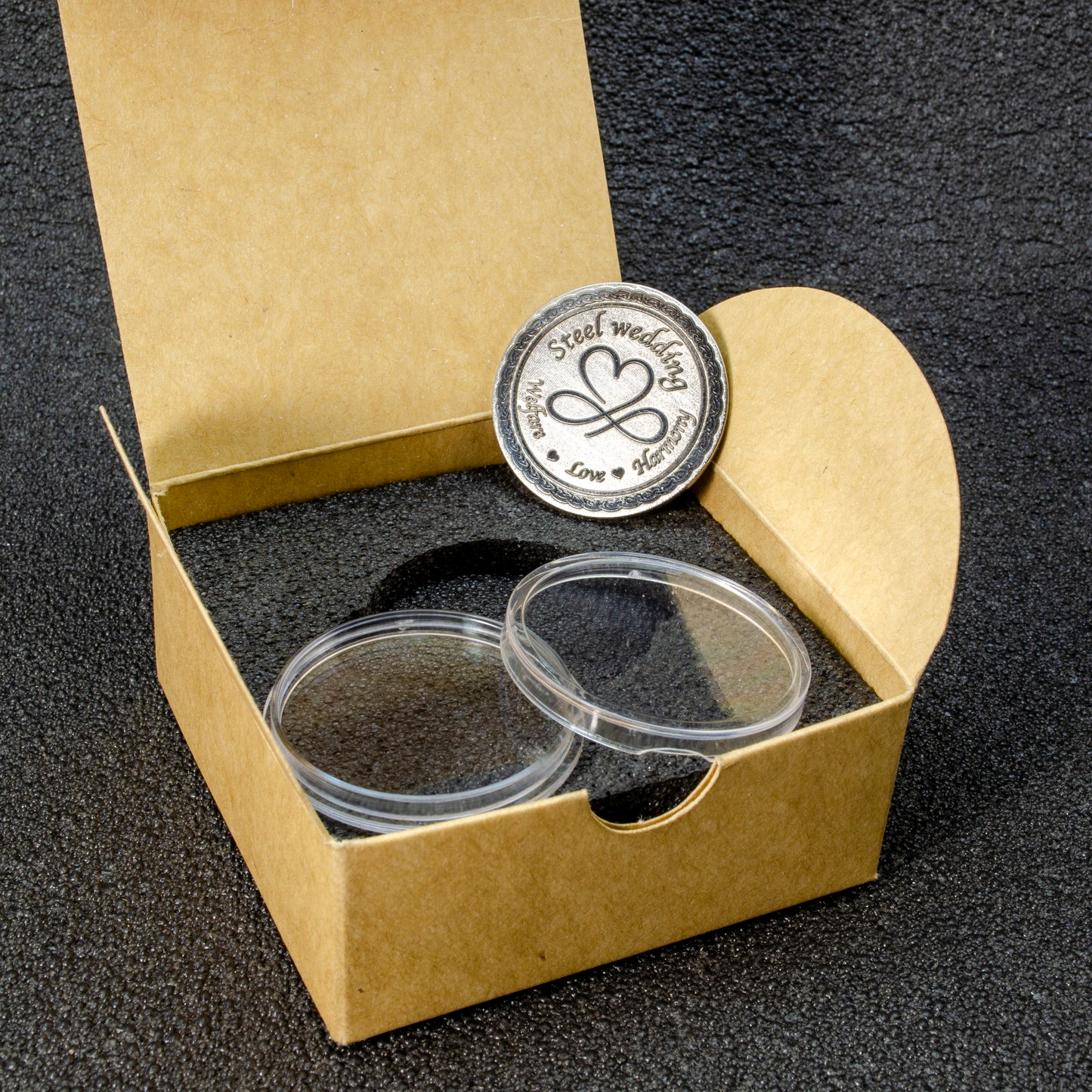 Personalized Steel Wedding Anniversary Coin — 11th Anniversary Steel Gift