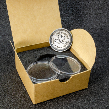 Personalized Steel Wedding Anniversary Coin — 11th Anniversary Steel Gift