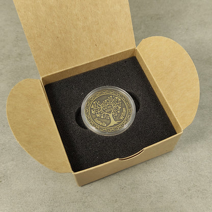 Brass Love Tree Coin – Personalized Wedding Anniversary Gift