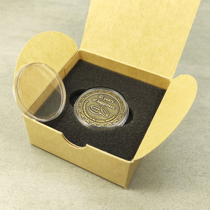 Brass Coin for 21st Wedding Anniversary - Personalized Gift for Husband