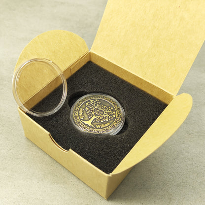 Brass Love Tree Coin – Personalized Wedding Anniversary Gift