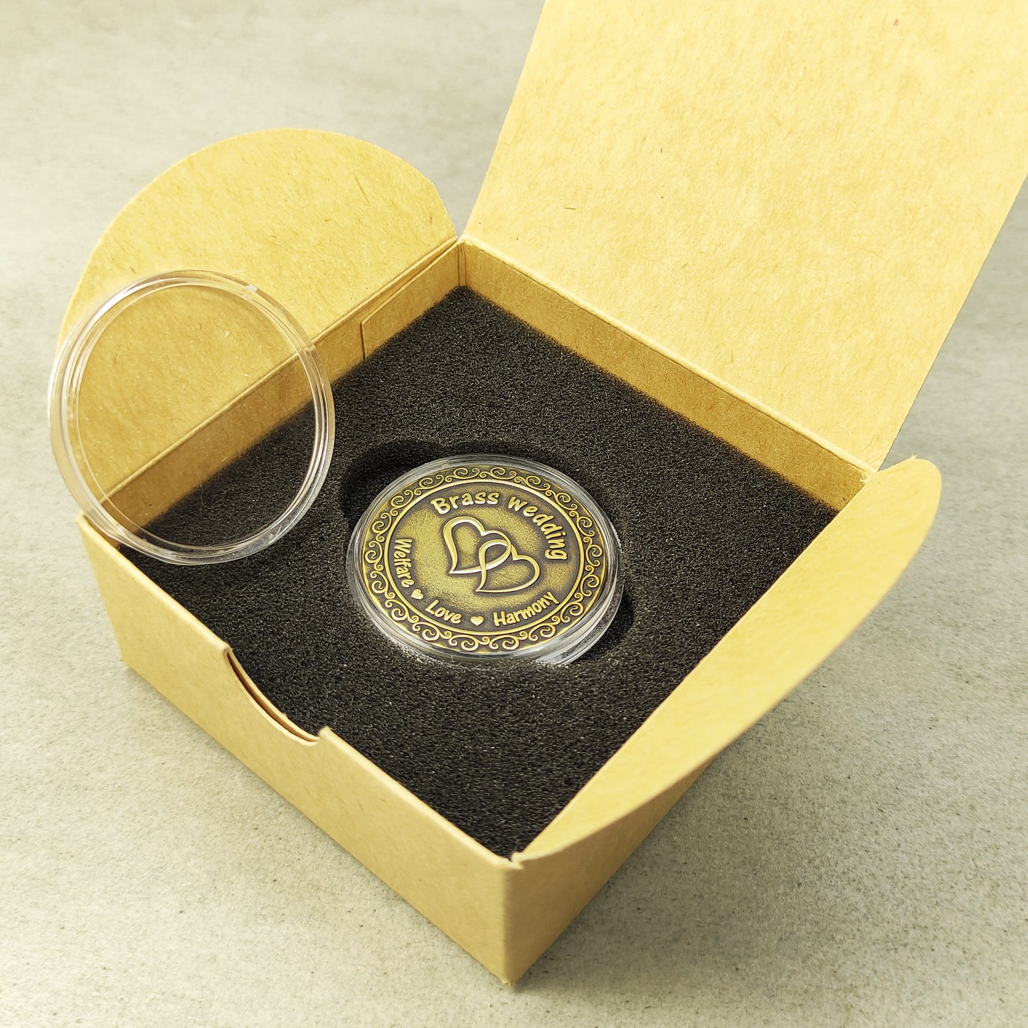 Brass Coin for 21st Wedding Anniversary – Personalized Brass Wedding Gift