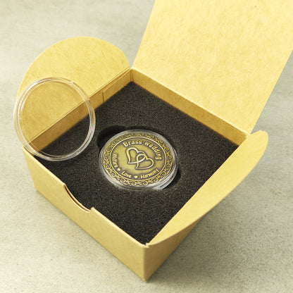 Brass Coin for 21st Wedding Anniversary – Personalized Brass Wedding Gift