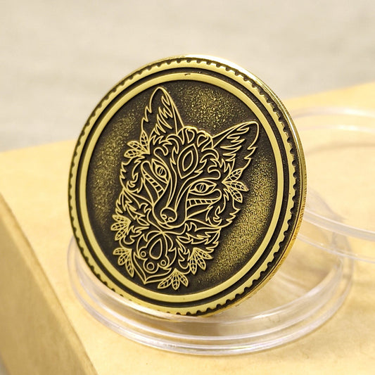 Brass Coin "Magic Fox" with Custom Engraving