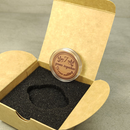 Copper Anniversary Coin "7 Years Together" – Personalized Wedding Gift