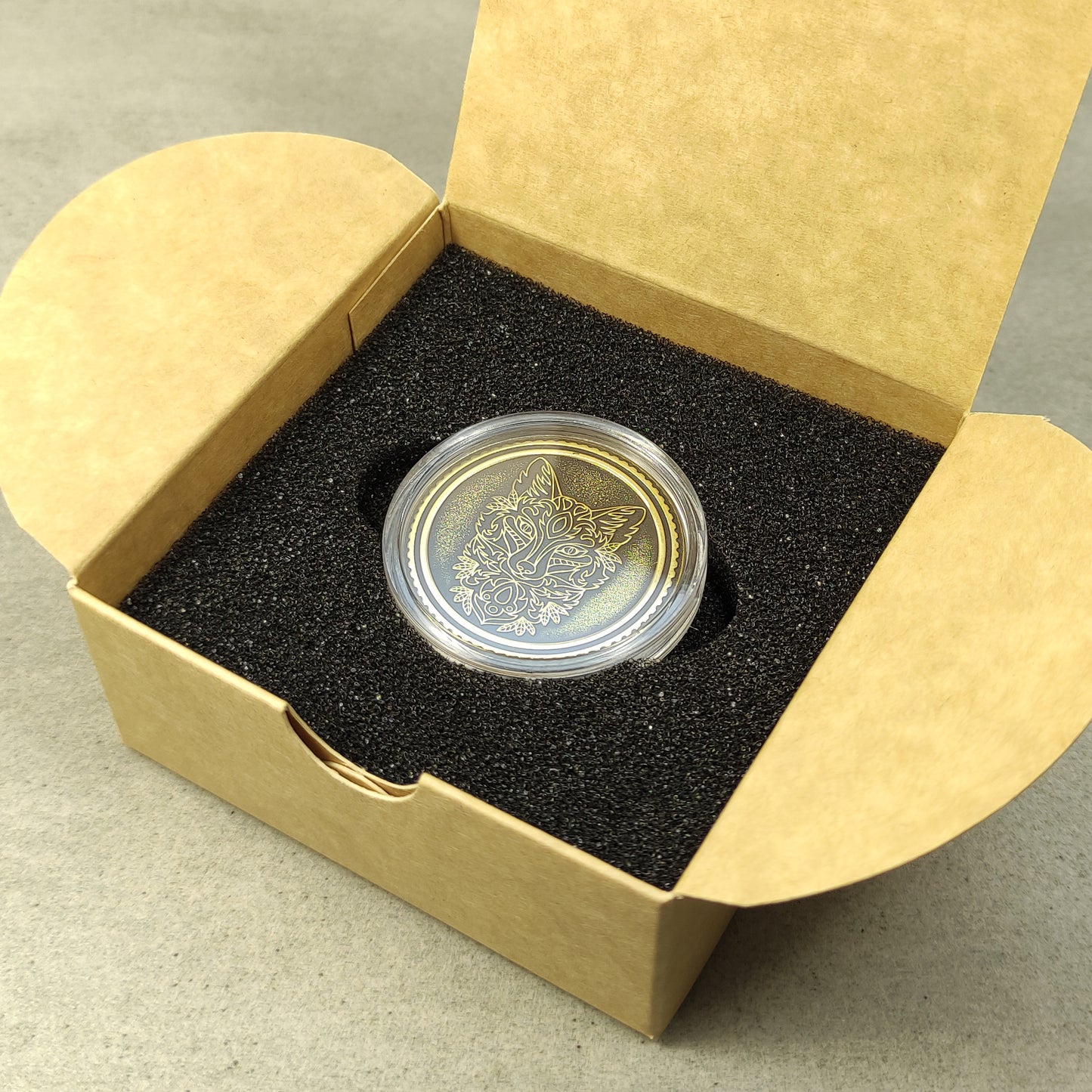 Brass Coin "Magic Fox" with Custom Engraving