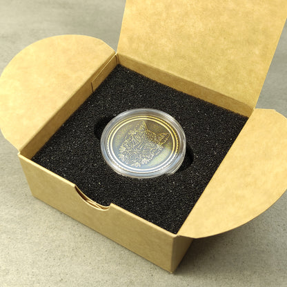 Brass Coin "Magic Fox" with Custom Engraving