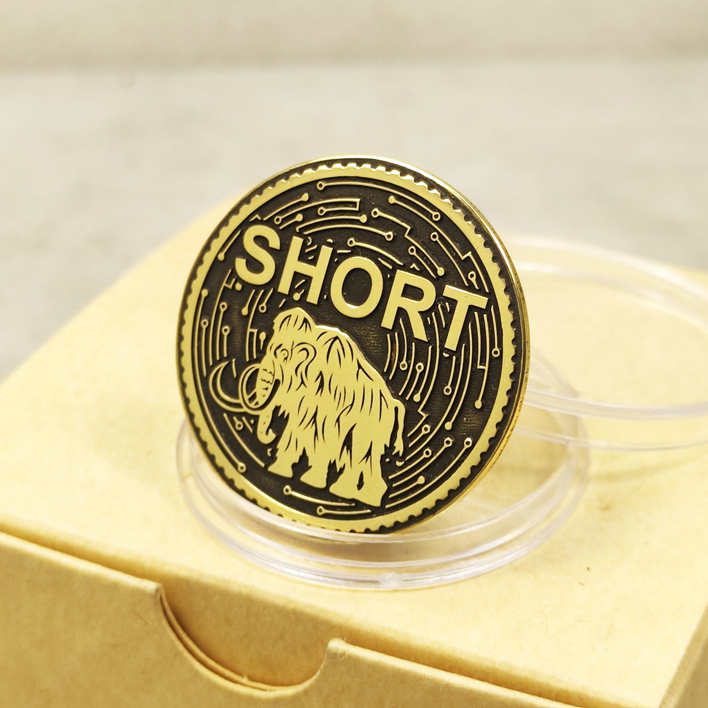 Brass "LONG / SHORT" Mammoth Coin — Decision-Making Coin with Custom Engraving