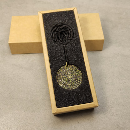 Brass Pendant Coin "Mandala High Elves Pantheon (Kadai)" — Fantasy Amulet with Personalization