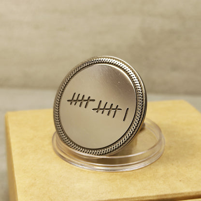 Personalized Steel Coin "Tally Mark" – Unique 11th Steel Anniversary Gift for Couple