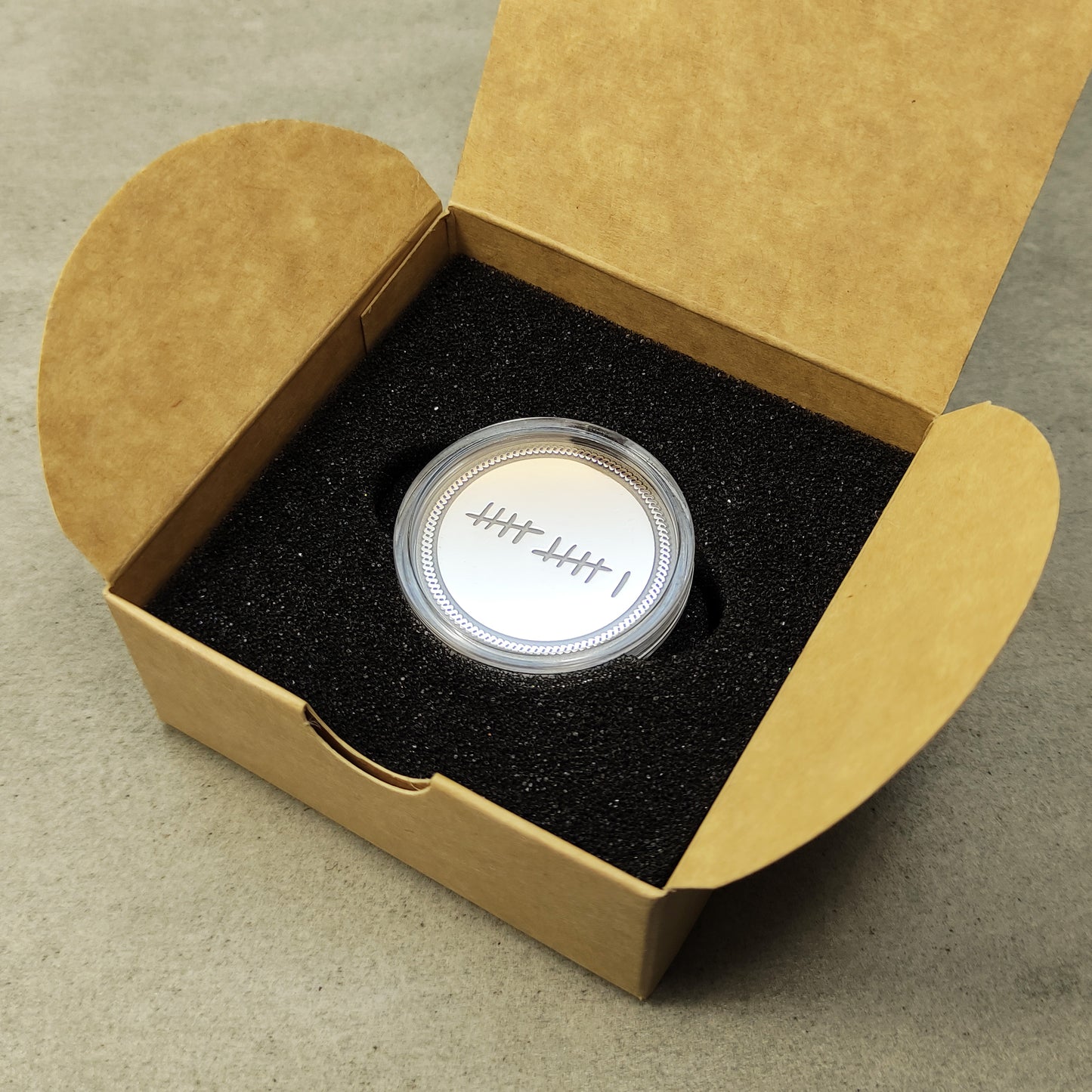 Personalized Steel Coin "Tally Mark" – Unique 11th Steel Anniversary Gift for Couple