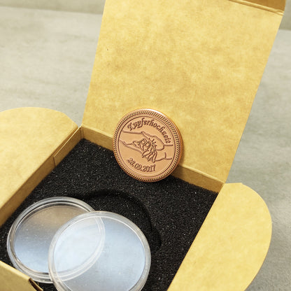 Copper Coin "Kupferhochzeit" — Personalized 7th Wedding Anniversary Gift