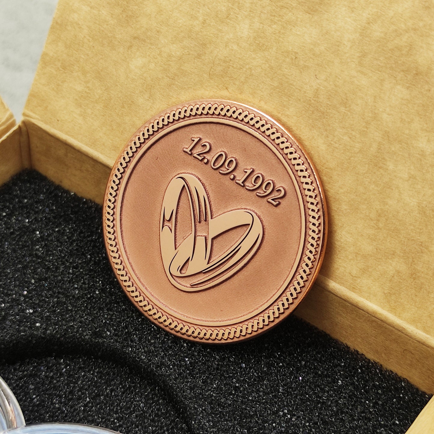 Personalized Copper Coin for Copper or Other Wedding Anniversary — Custom Date & Engraved Gift