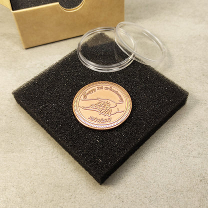 Copper Coin "Happy 7th Anniversary" — Personalized 7th Wedding Anniversary Gift