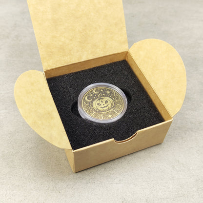Brass "Mystic Pumpkin" Coin with Personalization — Magical Halloween Collectible