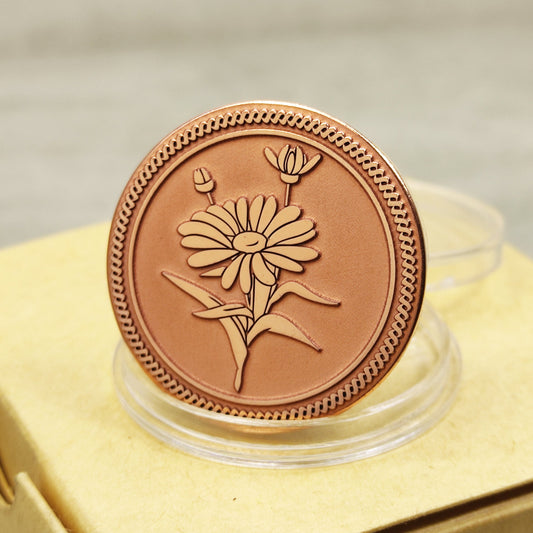 Copper Daisy Coin – Custom Personalized Coin Gift