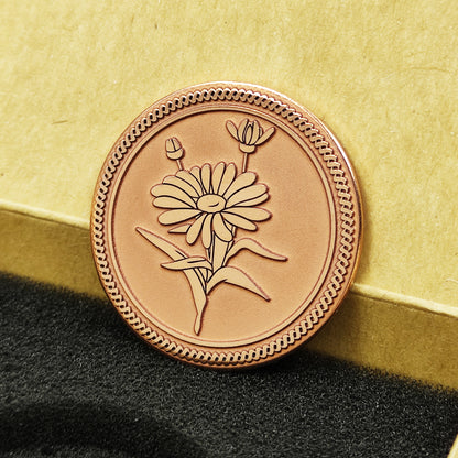 Copper Daisy Coin – Custom Personalized Coin Gift
