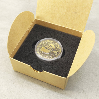 Brass "Merry Christmas — Ho-Ho-Ho" Santa Coin with Personalization — Holiday Gift