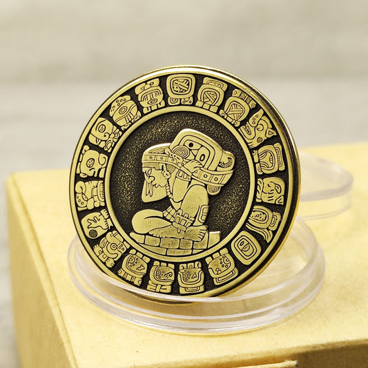 Personalized Brass Coin Mayan Calendar Tzolkin Haab – Custom Engraved Gift