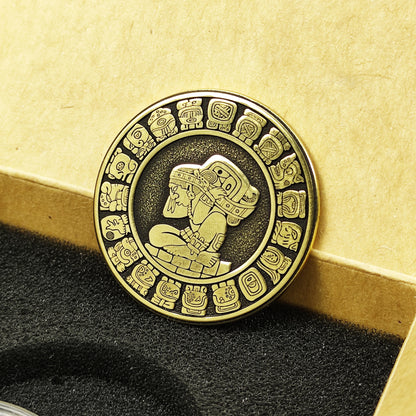 Personalized Brass Coin Mayan Calendar Tzolkin Haab – Custom Engraved Gift
