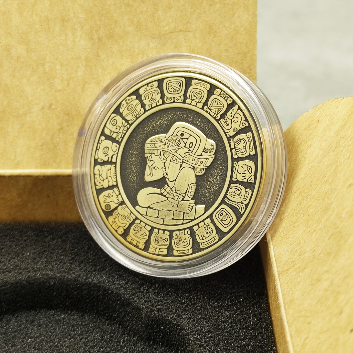 Personalized Brass Coin Mayan Calendar Tzolkin Haab – Custom Engraved Gift