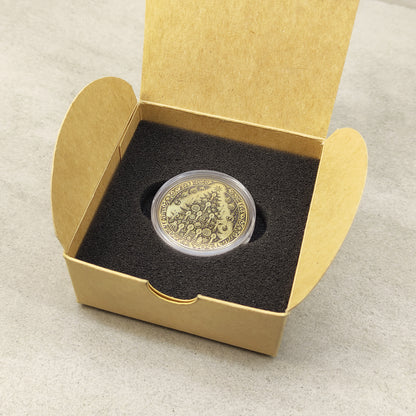 Brass "Christmas Tree with Candles" Coin with Personalization — Holiday Gift