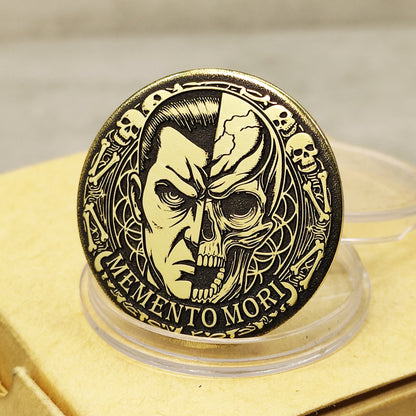 Brass Memento Mori Coin with Deep Engraving – Dual "Life and Death" Design + Personalization