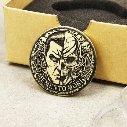 Brass Memento Mori Coin with Deep Engraving – Dual "Life and Death" Design + Personalization