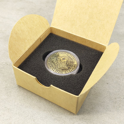 Personalized Brass Coin Featuring Odin and Norse Runes