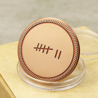 Copper "Tally Mark" 7th Anniversary Coin with Personalization – Copper Wedding Gift