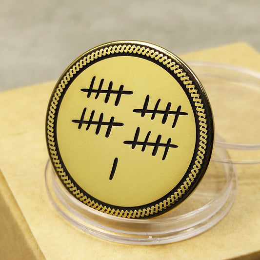 Brass Tally Mark Coin for 21st Wedding Anniversary – Personalized Engraved Gift for Couple