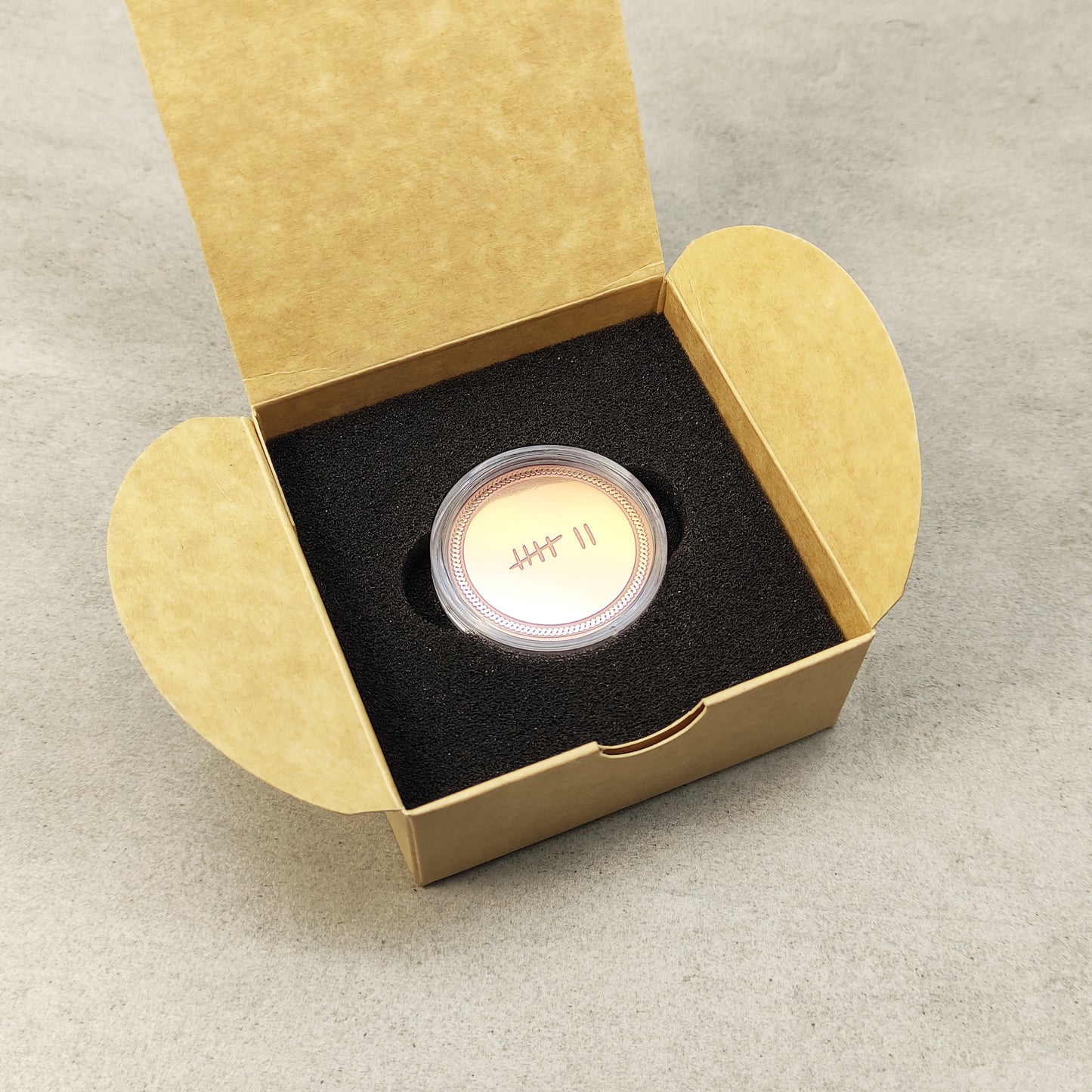 Copper "Tally Mark" 7th Anniversary Coin with Personalization – Copper Wedding Gift