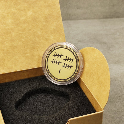 Brass Tally Mark Coin for 21st Wedding Anniversary – Personalized Engraved Gift for Couple