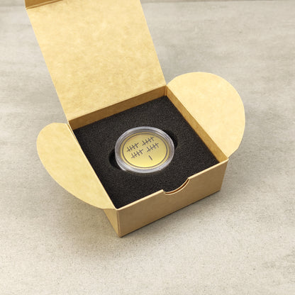 Brass Tally Mark Coin for 21st Wedding Anniversary – Personalized Engraved Gift for Couple