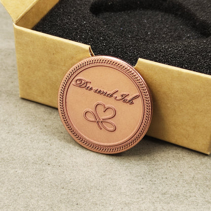 Personalized Copper Coin "I Love You" — Romantic Gift for Your Loved One