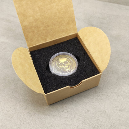 Brass Memento Mori Coin with Engraving and Personalization – Unique Collectible Gift