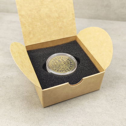 Brass Coin "Bear Paw" — Scandinavian Amulet of Strength, Courage, and Protection