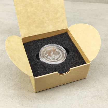 Steel Gift Coin for 11th Wedding Anniversary - Personalized Steel Wedding Keepsake