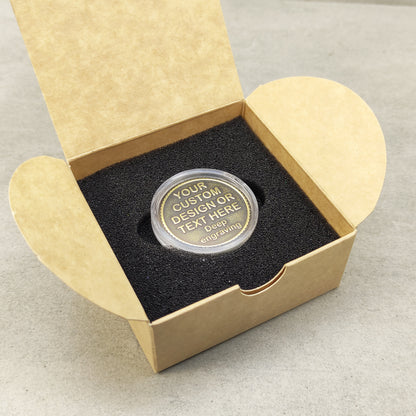 Custom Brass Coin with Deep Engraving – Personalized Design or Text Made to Order